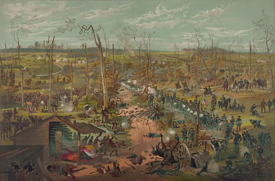 Illustration of the Battle of Shiloh - April 6th 1862